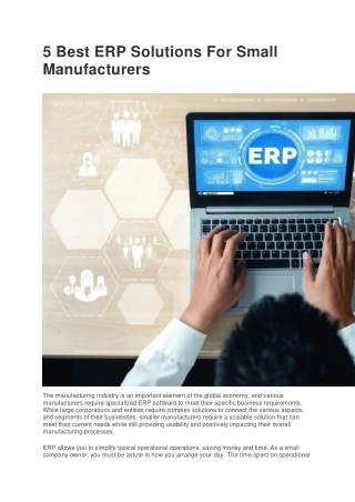 5 Best ERP Solutions For Small Manufacturers