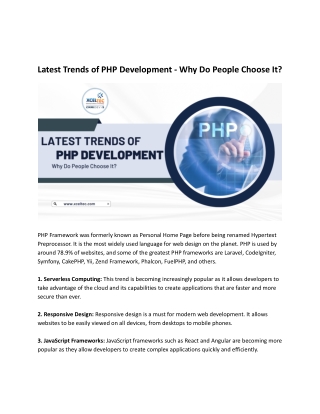 Latest Trends of PHP Development - Why Do People Choose It_