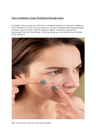 Face Aesthetics: Acne Treatment through Laser