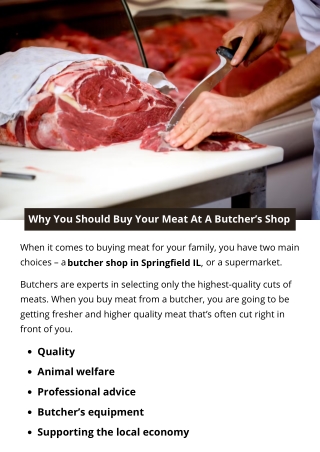 Why You Should Buy Your Meat At A Butcher’s Shop