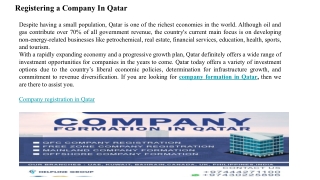 Setting up company in Qatar