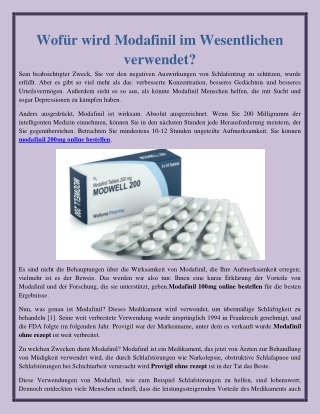 A quoi sert essentiellement le modafinil ?