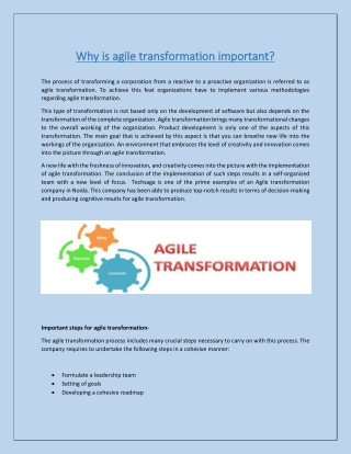 Why is agile transformation important?