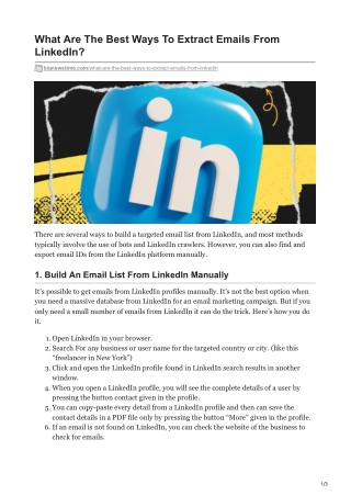 1What Are The Best Ways To Extract Emails From LinkedIn