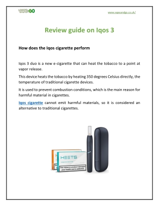 Review guide on Iqos 3