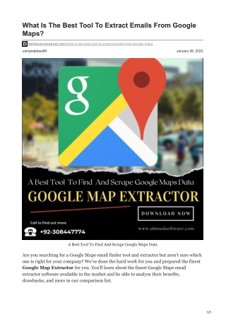 What Is The Best Tool To Extract Emails From Google Maps