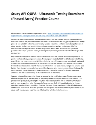 API QUPA - Ultrasonic Testing Examiners (Phased Array)