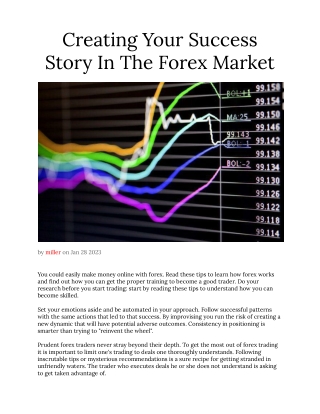 Creating Your Success Story In The Forex Market