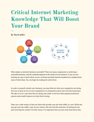 Critical Internet Marketing Knowledge That Will Boost Your Brand