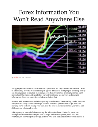 Forex Information You Won_t Read Anywhere Else