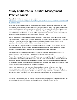 Certificate in Facilities Management