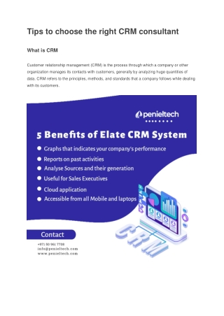 Tips to choose the right CRM consultant - Penieltech