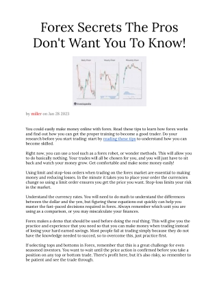 Forex Secrets The Pros Don_t Want You To Know!