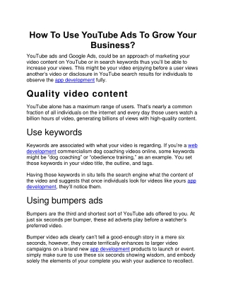 How To Use YouTube Ads To Grow Your Business