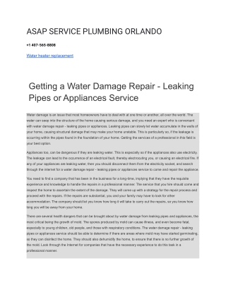 ASAP SERVICE PLUMBING ORLANDO