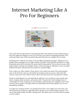 Internet Marketing Like A Pro For Beginners
