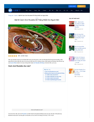 Bật Mí Cách Chơi Roulette Dễ Thắng Nhất Cho Người Mới