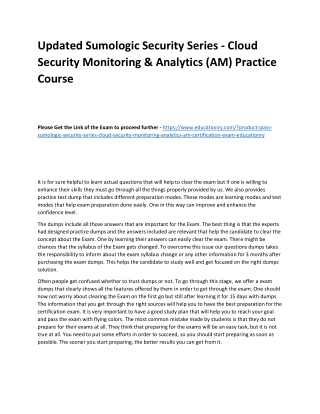 Sumologic Security Series - Cloud Security Monitoring & Analytics (AM)