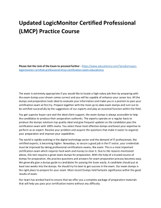 LogicMonitor Certified Professional (LMCP)