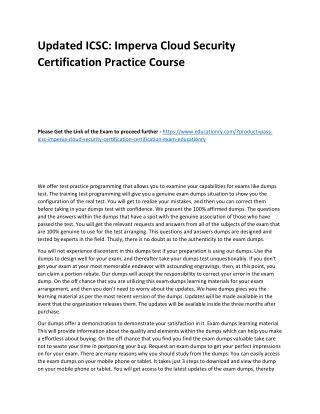 ICSC: Imperva Cloud Security Certification