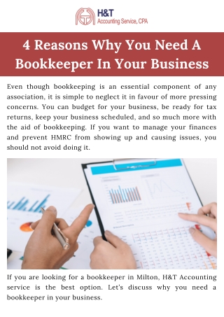 4 Reasons Why You Need A Bookkeeper In Your Business