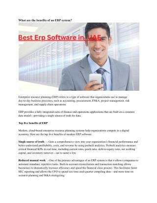 Best Erp Software in  UAE