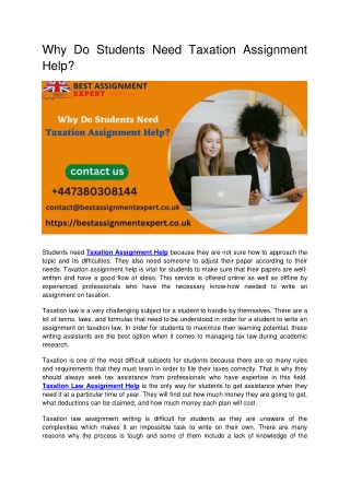 Why Do Students Need Taxation Assignment Help.docx