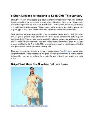 5 Short Dresses for Indians to Look Chic This January