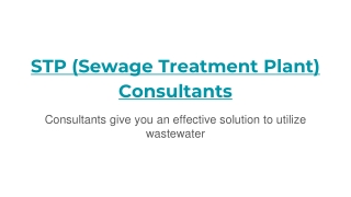 STP (Sewage Treatment Plant) Consultants