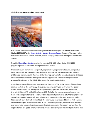 Global Smart Port Market 2022-2028