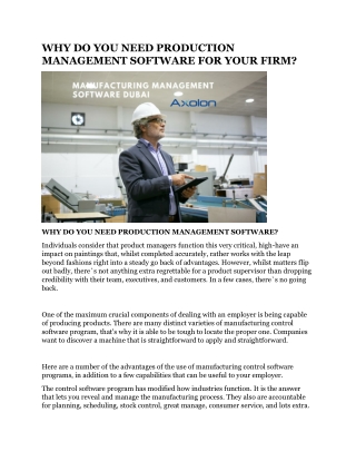 WHY DO YOU NEED PRODUCTION MANAGEMENT SOFTWARE FOR YOUR FIRM