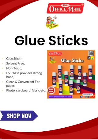 Glue Stick – Solvent Free, Non-Toxic, PVP base