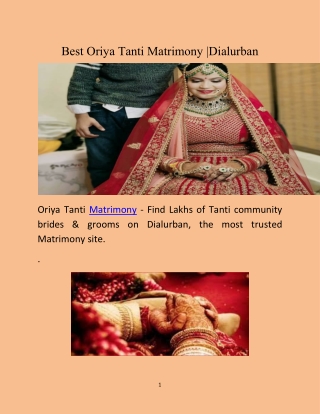 Best Oriya Tanti Matrimony