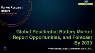 Residential Battery Market to Reach US$ 46.6 billion by 2030