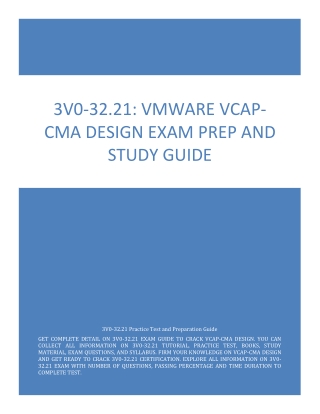 3V0-32.21: VMware VCAP-CMA Design Exam Prep and Study Guide