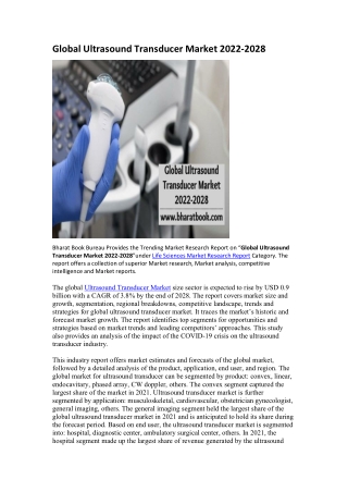 Global Ultrasound Transducer Market 2022-2028