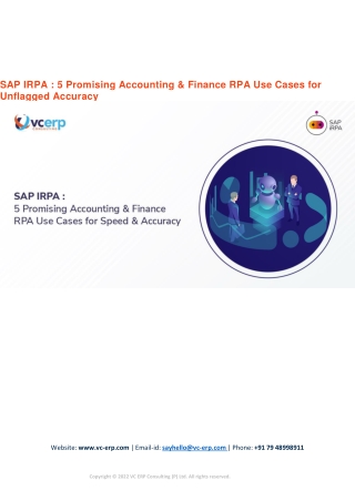 SAP IRPA : 5 Promising Accounting & Finance RPA Use Cases for Unflagged Accuracy