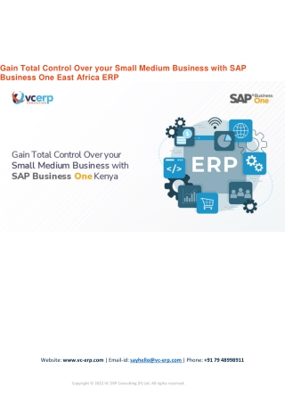 Gain Total Control Over your Small Medium Business with SAP Business One East Af