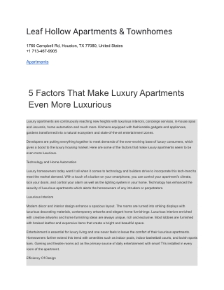 Leaf Hollow Apartments & Townhomes