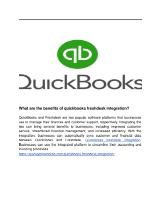 What are the benefits of quickbooks freshdesk integration