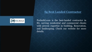 Sg Best Landed Contractor | Pcebuild.com