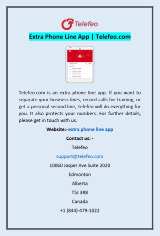 Extra Phone Line App | Telefeo.com