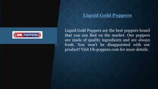 Liquid Gold Poppers | Uk-poppers.com