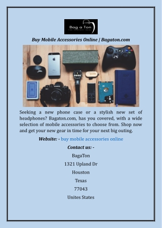 Buy Mobile Accessories Online  Bagaton