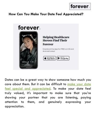 How Can You Make Your Date Feel Appreciated