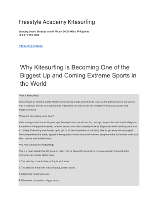 Freestyle Academy Kitesurfing
