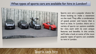 What types of sports cars are available for hire in London