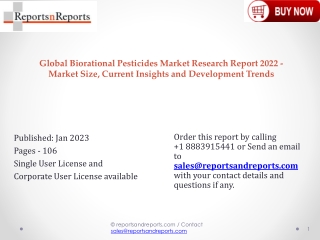 Biorational Pesticides Market Overview 2023