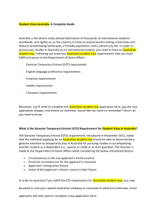 6-Student Visas Australia