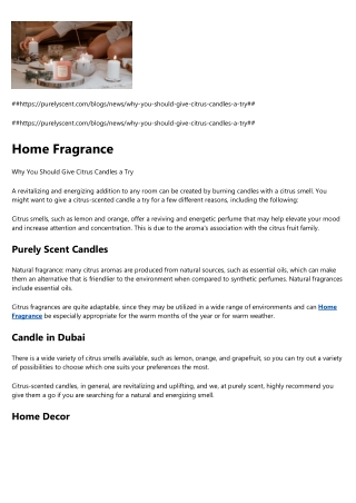 Candle in Dubai